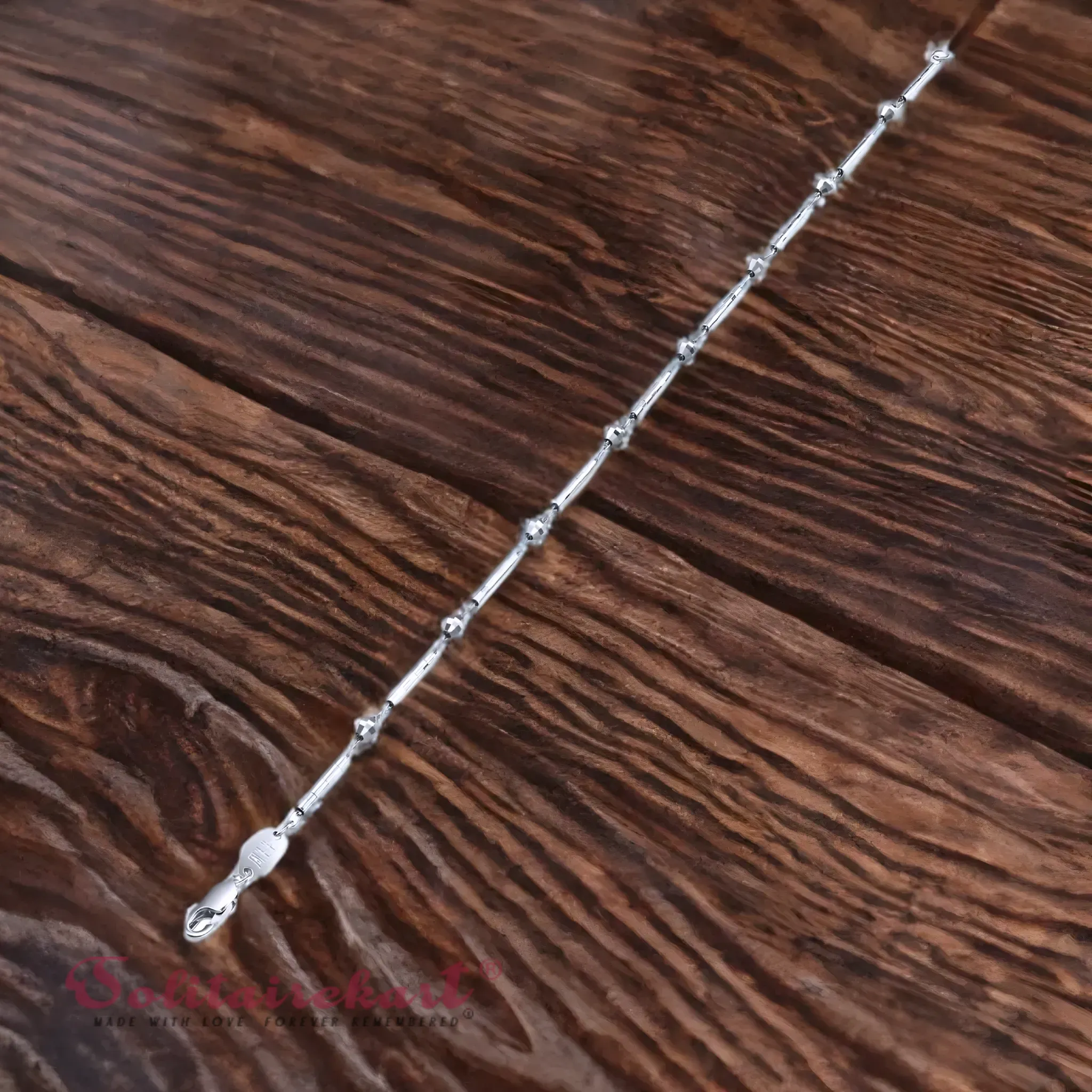 Solitairekart Platinum Fancy Bar Bracelets Link Design 3.256gm Weight For Unisex.